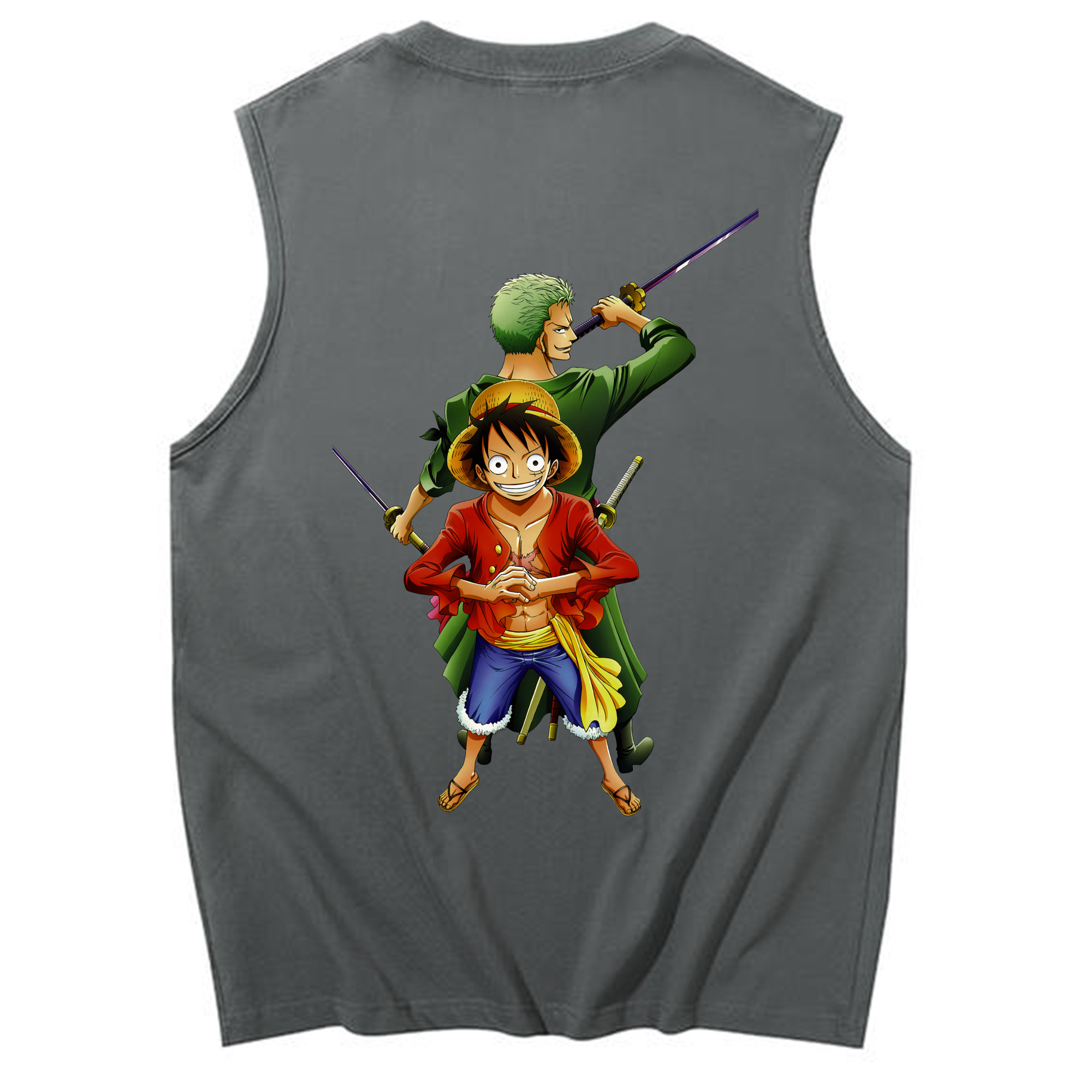 ワンピース モンキー・D・ルフィ ONE PIECE Monkey D. Luffy コットン100％タンクトップ（背面プリント）